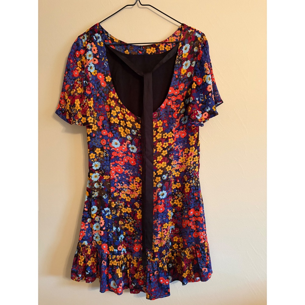 Anthropologie Mini Dress Women Size 6 Floral Flutter Sleeve Boho Summer - Picture 5 of 8
